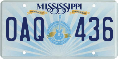 MS license plate OAQ436