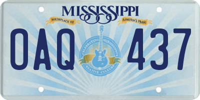 MS license plate OAQ437