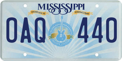 MS license plate OAQ440