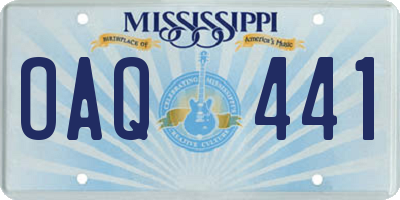 MS license plate OAQ441