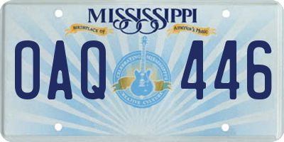 MS license plate OAQ446