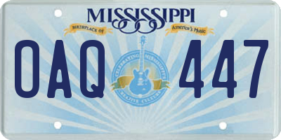MS license plate OAQ447
