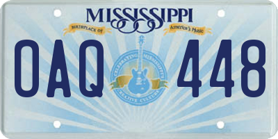 MS license plate OAQ448