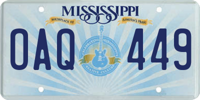 MS license plate OAQ449