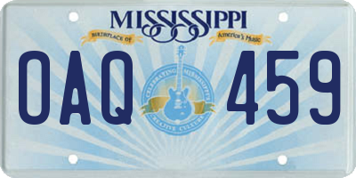 MS license plate OAQ459