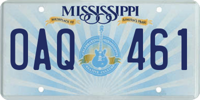MS license plate OAQ461