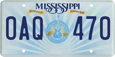 MS license plate OAQ470