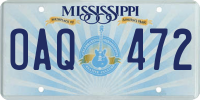 MS license plate OAQ472