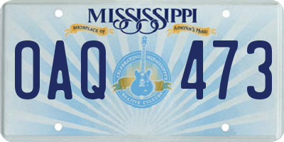 MS license plate OAQ473