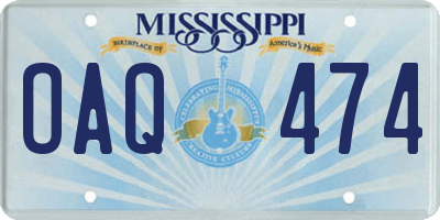 MS license plate OAQ474
