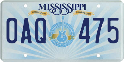 MS license plate OAQ475