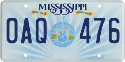 MS license plate OAQ476