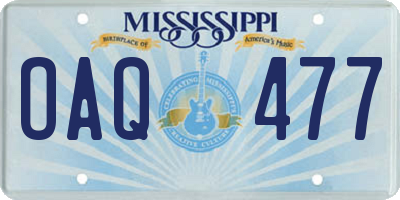 MS license plate OAQ477
