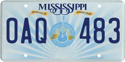 MS license plate OAQ483