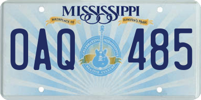 MS license plate OAQ485