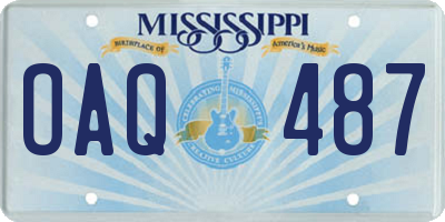 MS license plate OAQ487