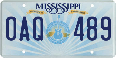 MS license plate OAQ489