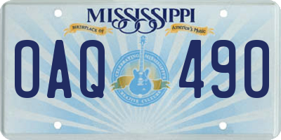MS license plate OAQ490