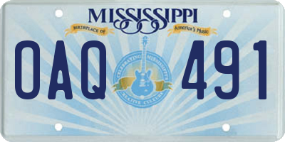 MS license plate OAQ491