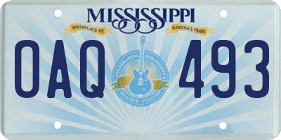 MS license plate OAQ493