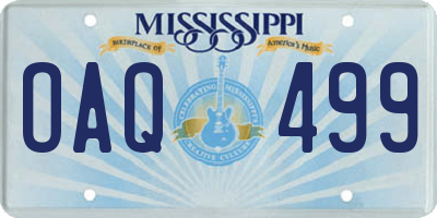 MS license plate OAQ499