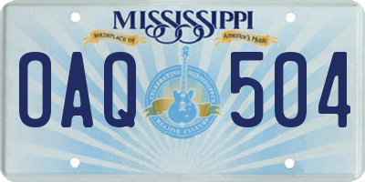 MS license plate OAQ504