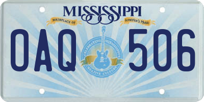 MS license plate OAQ506
