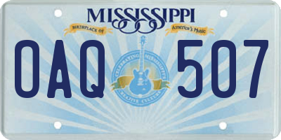MS license plate OAQ507