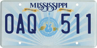 MS license plate OAQ511