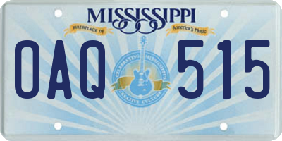 MS license plate OAQ515