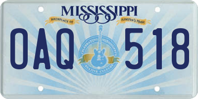 MS license plate OAQ518
