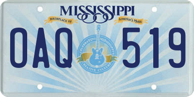 MS license plate OAQ519