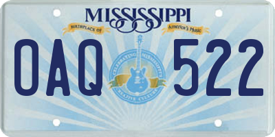 MS license plate OAQ522