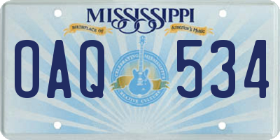 MS license plate OAQ534