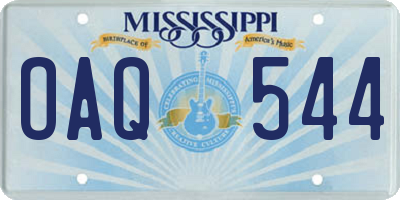MS license plate OAQ544