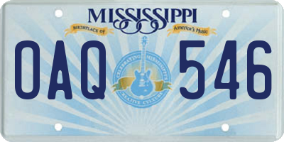 MS license plate OAQ546