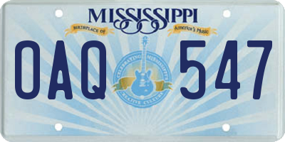 MS license plate OAQ547
