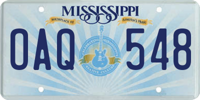 MS license plate OAQ548