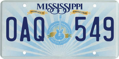MS license plate OAQ549