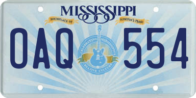 MS license plate OAQ554