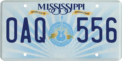 MS license plate OAQ556