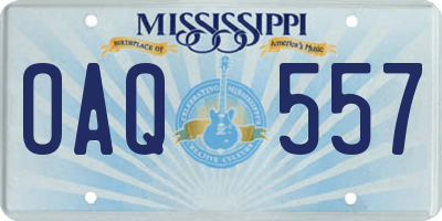 MS license plate OAQ557