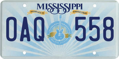 MS license plate OAQ558