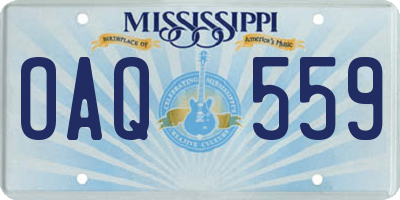 MS license plate OAQ559