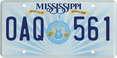 MS license plate OAQ561