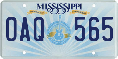 MS license plate OAQ565