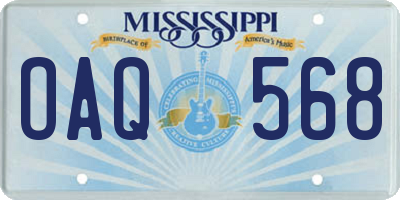 MS license plate OAQ568