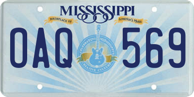 MS license plate OAQ569
