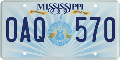 MS license plate OAQ570