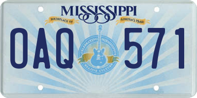 MS license plate OAQ571